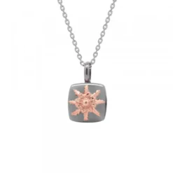 Colgante Q2 Plata Negra y Eguzkilore Rosa