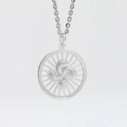 Colgante Radial Lauburu Plata Mate 22mm