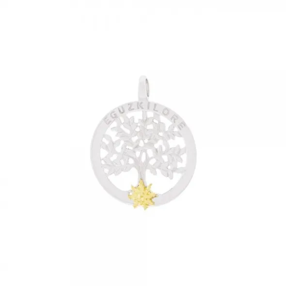 Colgante Árbol de La Vida Plata yEguzkilore Dorado