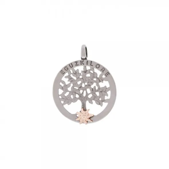 Colgante Árbol de La Vida Rutenio y Eguzkilore Rosa