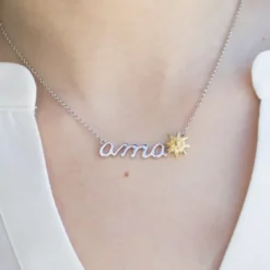 Gargantilla Ama Plata y Eguzkilore Dorado