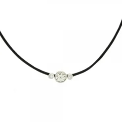 Gargantilla Anuk Cuero Negro y Plata
