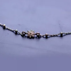Gargantilla Eguzkilore de Plata con Cadena de Bolitas