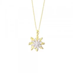 Gargantilla Eguzkilore Oro Bicolor y Diamantes 10mm