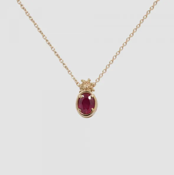 Gargantilla Enea Oro Rosa y Rubí