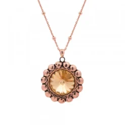 Gargantilla Plata Rosa y Cristal Champagne