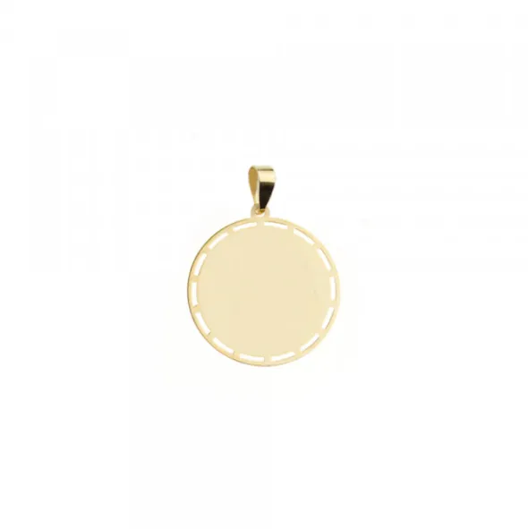 Medalla Calada Virgen Niña Oro 15mm Personalizable