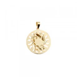 Medalla Calada Virgen Niña Oro 18mm Personalizable