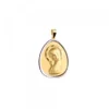 Medalla Oval Virgen Niña Oro Bicolor Personalizable
