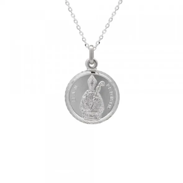 Medalla San Fermín Plata 17mm Personalizable