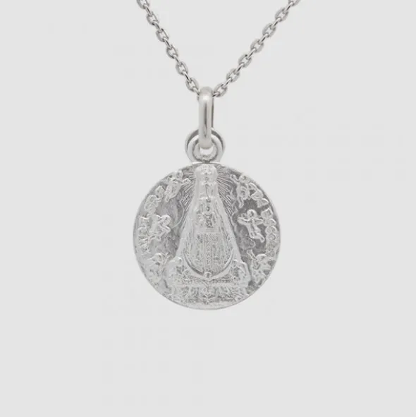 Medalla Virgen Begoña Plata Mate 17mm
