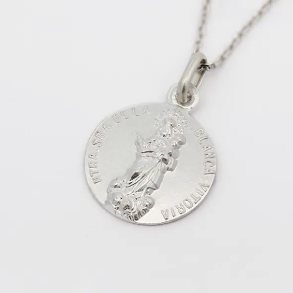 Medalla Virgen Blanca Plata 20mm