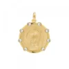 Medalla Virgen Niña Plata Dorada Circonitas 21mm