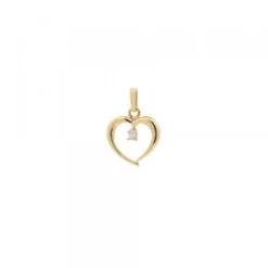 Mini Colgante Corazón Calado Oro y Brillante 9mm