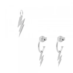 Pack Colgante y Pendientes Rayo de Plata
