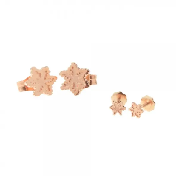 Pack Dúo Pendientes Eguzkilore Oro Rosa