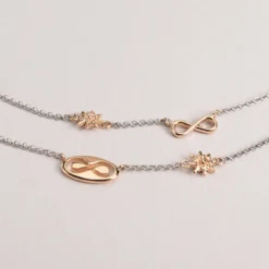 Pack Madre e Hija Gargantilla Infinito Eguzkilore de Plata Rosa
