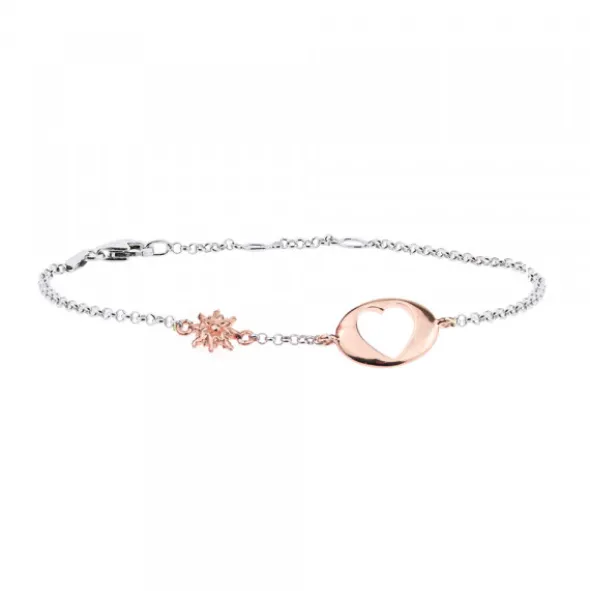 Pack Madre e Hija Pulsera Corazón Eguzkilore de Plata Rosa