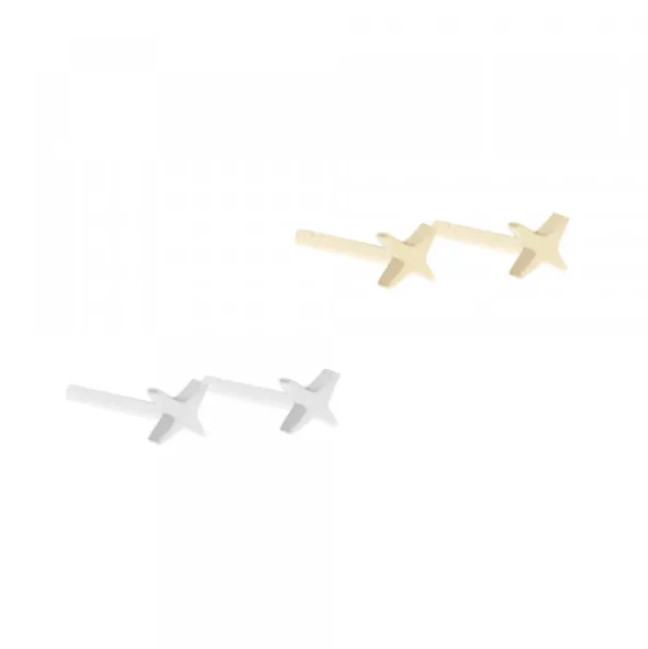 Pack Piercings Estrella 4 Puntas Plata 4 Uds