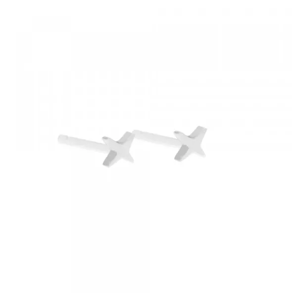 Pack Piercings Estrella 4 Puntas Plata 4 Uds