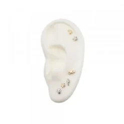 Pack Piercings Estrella 4 Puntas Plata 4 Uds