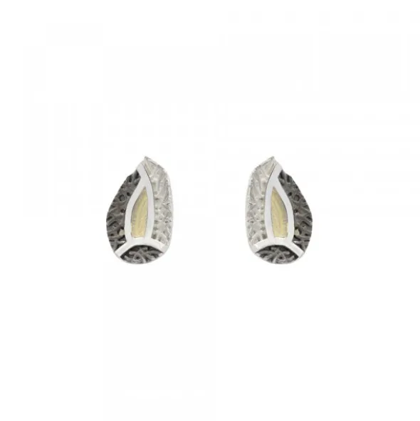 Pendientes Almendra Vitoria Plata y Lámina de Oro