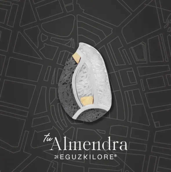 Pendientes Almendra Vitoria Plata y Lámina de Oro