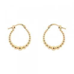 Pendientes Aro Bolitas Plata Dorada 15mm