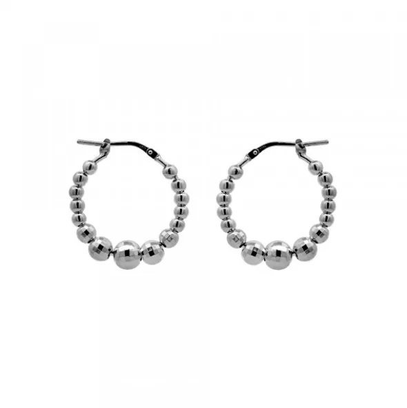 Pendientes Aro Bolitas Rutenio 20mm