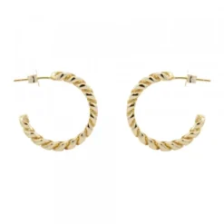 Pendientes Aro Chain Plata Dorada 22mm