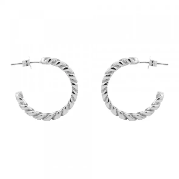 Pendientes Aro Chain Plata 22mm