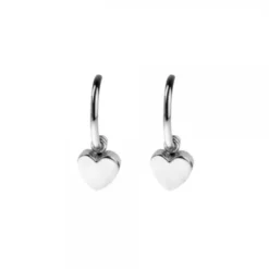 Pendientes Aro Corazón Plata