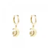 Pendientes Aro Cripa Luna Plata Dorada 11mm