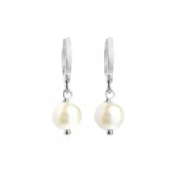 Pendientes Aro Cripa Plata y Perla 12mm