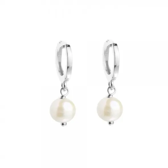 Pendientes Aro Cripa Plata y Perla 12mm