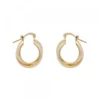 Pendientes Aro Doble Entrelazados Plata Dorada 15mm