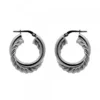 Pendientes Aro Doble Entrelazados en Rutenio 20mm