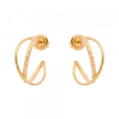 Pendientes Aro Doble Plata Dorada 20mm