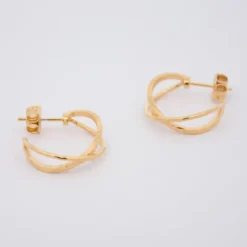 Pendientes Aro Doble Plata Dorada 20mm