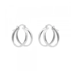 Pendientes Aro Doble Plata 16mm