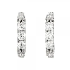 Pendientes Aro Eguzkilore Oro Blanco y Diamantes