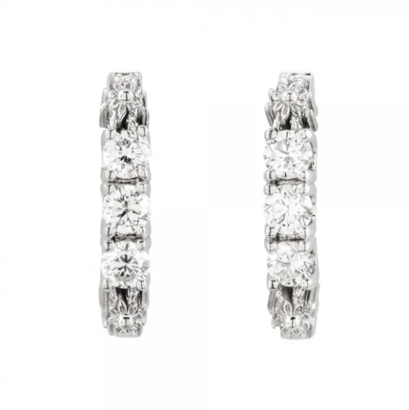 Pendientes Aro Eguzkilore Oro Blanco y Diamantes