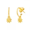 Pendientes Aro Eguzkilore Plata Dorada 15mm