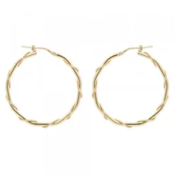 Pendientes Aro Enredado Plata Dorada 33mm