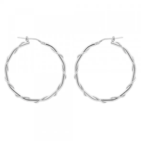 Pendientes Aro Enredado Plata 33mm