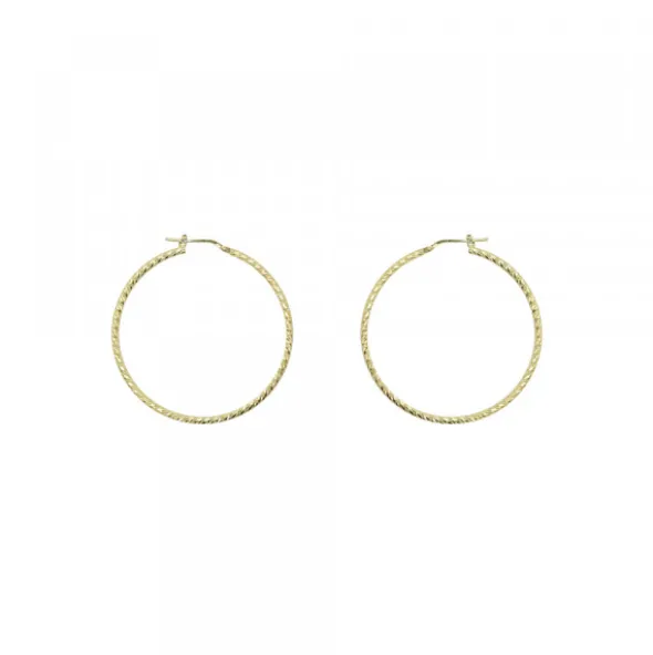Pendientes Aro Entorchado Plata Dorada 20mm