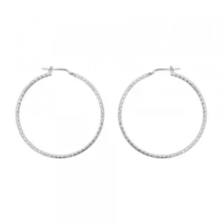 Pendientes Aro Entorchado Plata 45mm