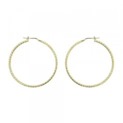 Pendientes Aro Entorchado Plata Dorada 45mm