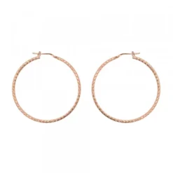 Pendientes Aro Entorchado Plata Rosa 45mm