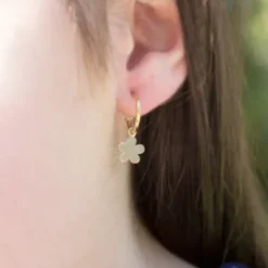 Pendientes Aro Flor de Plata Dorada